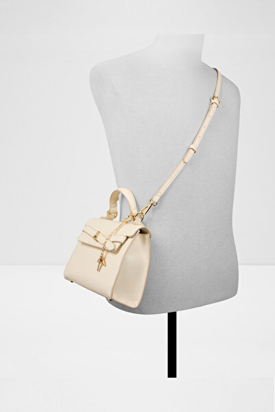 Aldo ALOLA - Geantă de damă, mică, albă, cu un singur compartiment, cu lanț detașabil și curea încrucișată, cu mâner superior
