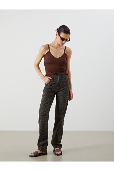 LC Waikiki straight fit Pantaloni de damă din denim cu modele