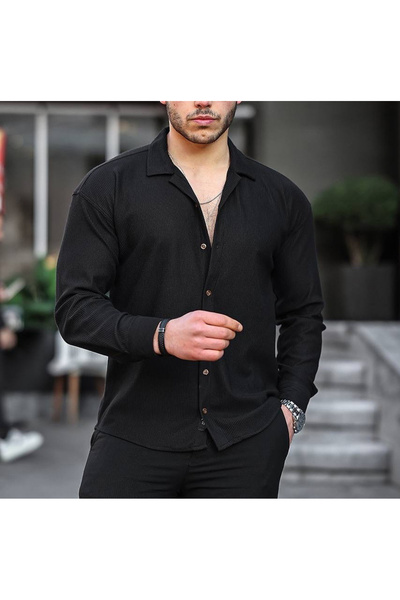 viperkombin Ribbed Shirt Seasonal Tok Fabric Wide Cut