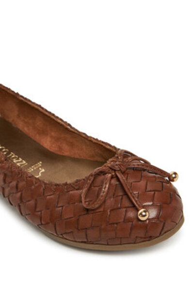 Marco Tozzi Γυναικείες μπαλαρίνες καφέ MARCO TOZZI-2-22101-44 305 COGNAC