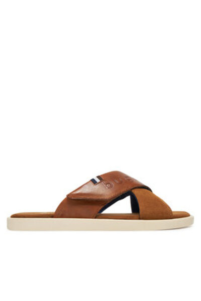 BUGATTI Ανδρικές σαγιονάρες μαύρες BUGATTI-321-ART80-4114 6363 COGNAC / COGNAC