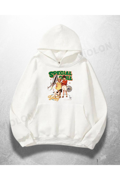 Violon Hanorac alb unisex Special Girl cu imprimeu supradimensionat Swea tricou