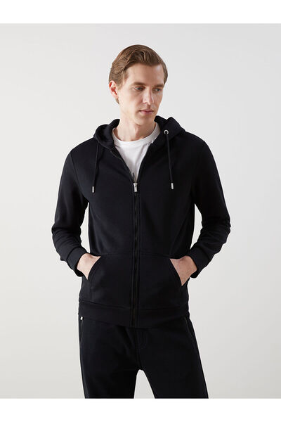 LC Waikiki Özmarka Yeni Sezon Kapüşonlu Uzun Kollu Erkek Fermuarlı Sweatshirt