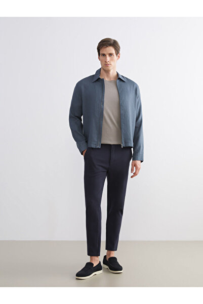 LC Waikiki Petrol Standard Mold Shirt Collar Men's Coat