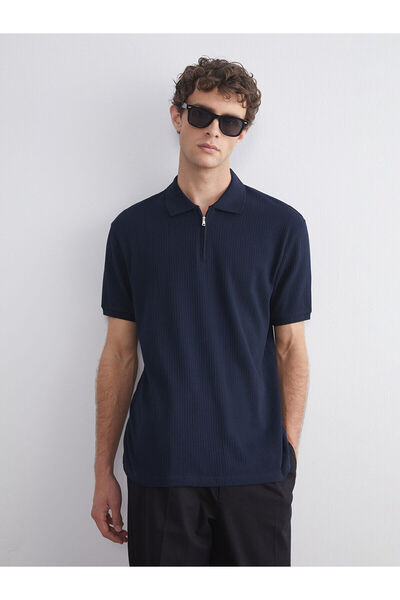 LC Waikiki Ανδρικό μπλουζάκι με γιακά πόλο LCW Vision Navy Blue