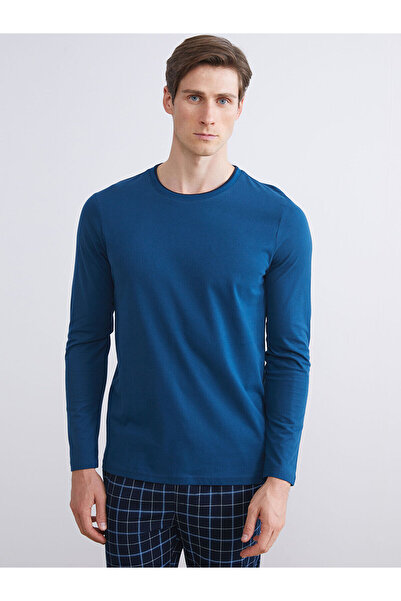 LC Waikiki Plus New Season Crew Neck Long Sleeve Men's Pajama Top