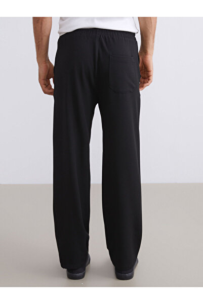 LC Waikiki Black Men's Trousers with Side Pockets and Elastic Waist