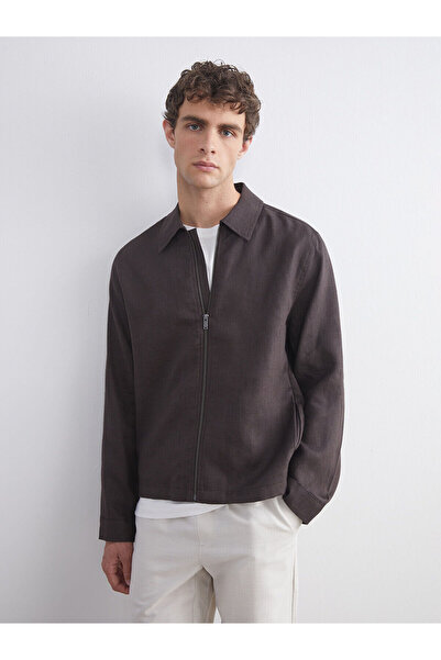 LC Waikiki Nevavm with Difference Southblue Brown Regular Fit 100% Linen Men'...