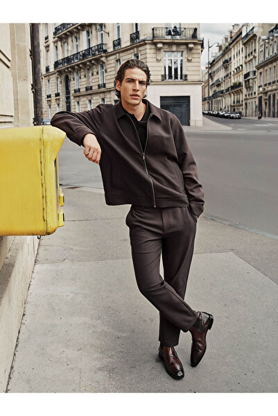 LC Waikiki Pantaloni maro slim fit pentru bărbați