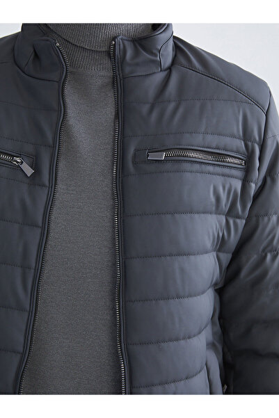 LC Waikiki Özmarka New Season Standard Fit Stand Collar Men's Leather Look Coat