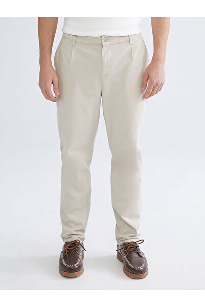 LC Waikiki Beige Standard Fit Gabardine Men's Trousers
