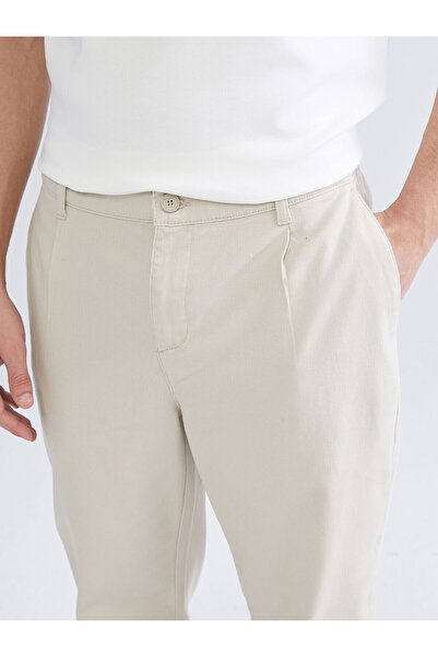 LC Waikiki Beige Standard Fit Gabardine Men's Trousers