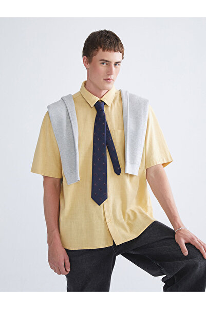 LC Waikiki Peak New Season Comfortable Fit Short Sleeve Linen Look Men's Shirt