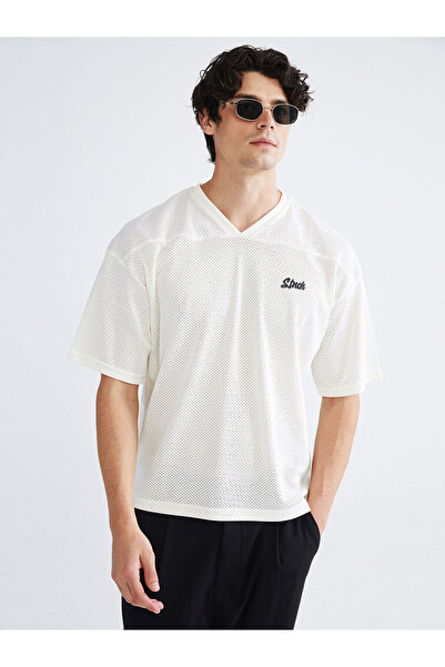 LC Waikiki Peak New Season V-Neck Short Sleeve Printed Men's T-Shirt
