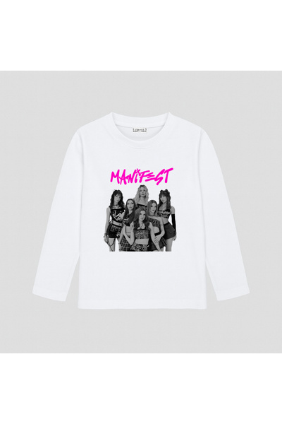 TeNeT تي شيرت مطبوع بأكمام طويلة من مانيفست ميوزيك جروب (LBL580 B) (4-13 سنة)