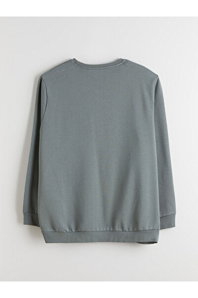 LC Waikiki Vizyon Yeni Sezon Bisiklet Yaka Baskılı Erkek Sweatshirt