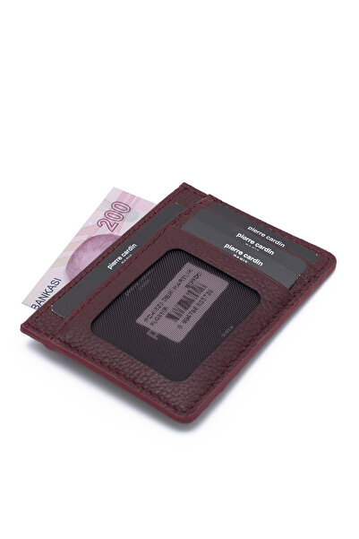 Pierre Cardin Claret Red Unisex Leather Credit Card Holder 0323B6F
