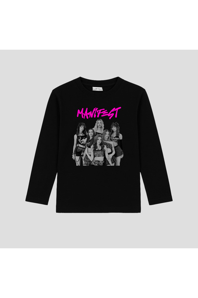 TeNeT تي شيرت مطبوع بأكمام طويلة من مانيفست ميوزيك جروب (LBL580 S) (4-13 سنة)