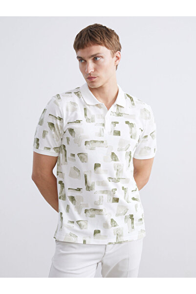 LC Waikiki Ανδρικό μπλουζάκι με πράσινο γιακά πόλο με σχέδιο πικέ