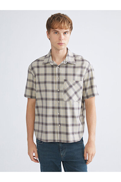 LC Waikiki Peak New Season Comfortable Fit Short Sleeve Plaid Men's Shirt