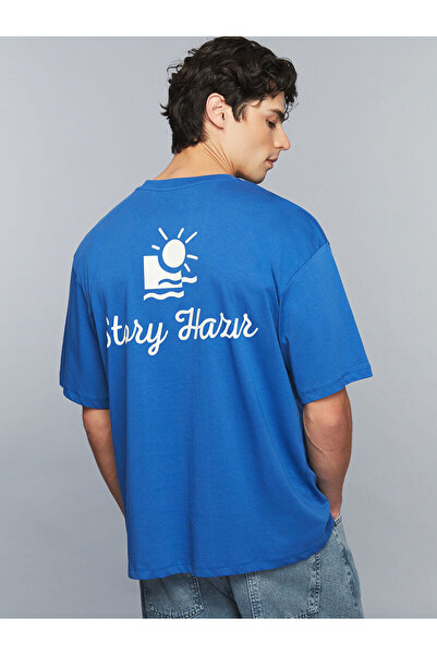 LC Waikiki Ανδρικό μπλουζάκι από χτενισμένο βαμβάκι Peak New Season Crew Neck Slogan με τύπωμα