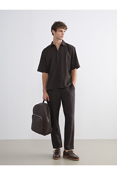 LC Waikiki Brown Standard Fit 100% Linen Men's Trousers