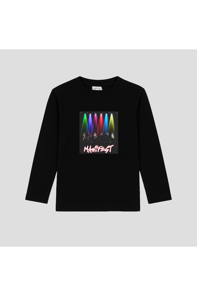 TeNeT تي شيرت مطبوع بأكمام طويلة من مانيفست ميوزيك جروب (LBL520 S) (4-13 سنة)