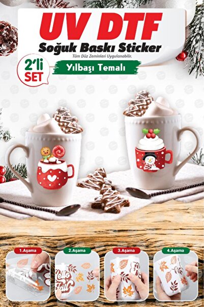 t tuğset etiket Новорічний подарунок з УФ-друком, чашка з малюнком, наклейка ...