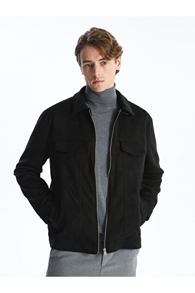 LC Waikiki Özmarka Yeni Sezon Slim Fit Gömlek Yaka Süet Erkek Ceket