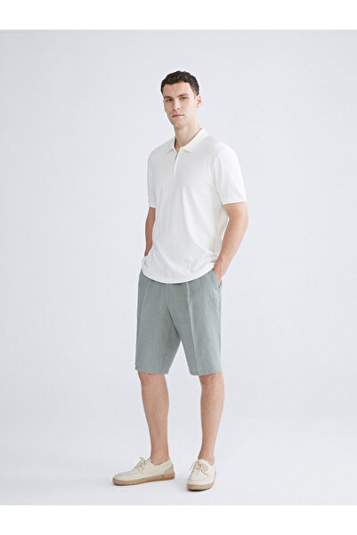 LC Waikiki Πράσινο Ανδρικό Σορτς Ποπλίνα Άνετης Εφαρμογής