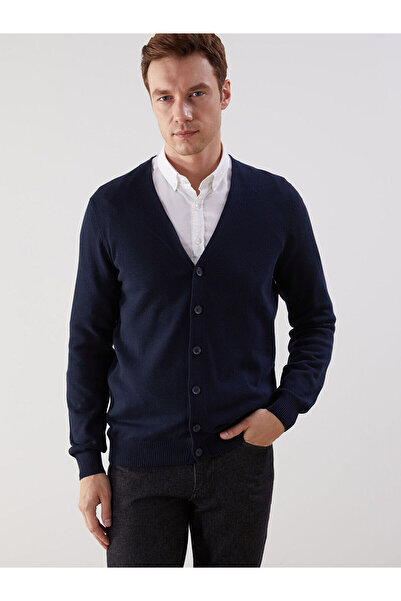 LC Waikiki New Season Standard Fit V-Neck Men's Knitwear Cardigan