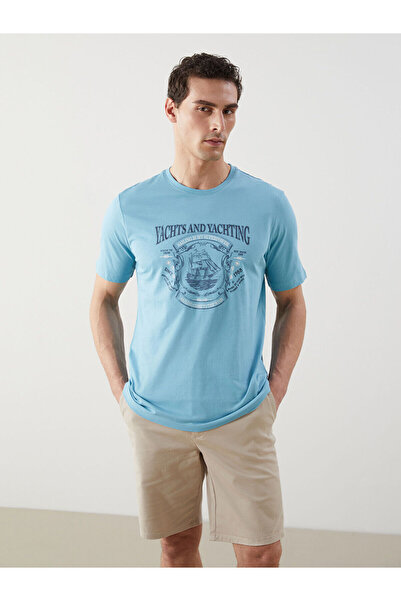 LC Waikiki تي شيرت رجالي من القطن الممشط المطبوع برقبة دائرية من Özmarka New ...