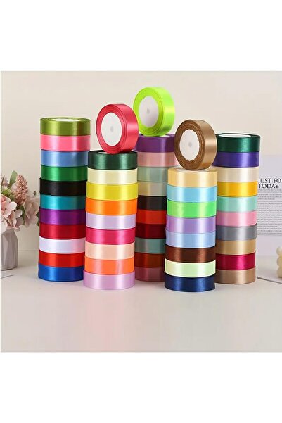Rosymoment Satin Ribbon Set – 22 Rolls, 2.5cm Wide x 25 Yards Each – 22 Assorted Colors for DIY Crafts, Gif