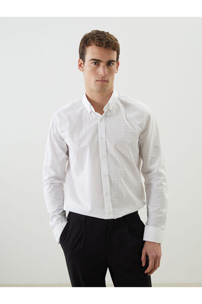 LC Waikiki SOUTHBLUE Muška košulja sa dugim rukavima i kariranim uzorkom, reg...