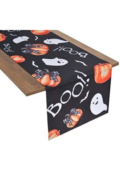 OEMN Runner Black with Pumpkin & Ghost Patterns for Halloween 183 x 33 cm