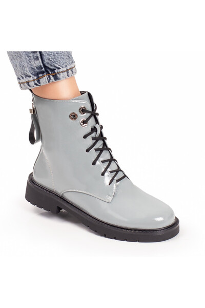 BMoD Ghete albastre pentru femei cu șireturi și fermoar MOD07461