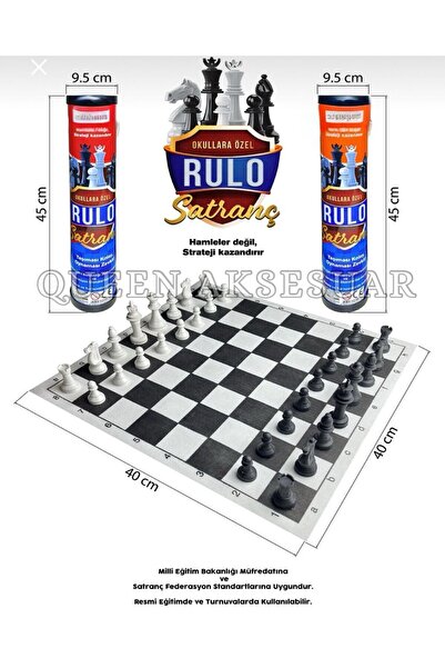 QUEEN AKSESUAR مجموعة شطرنج خاصة بالمدارس للمسابقات الطلابية مع علبة