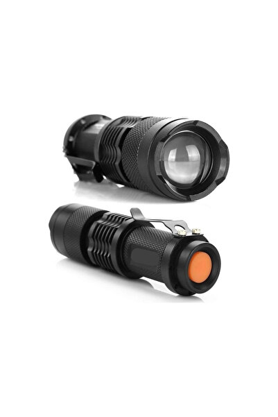 Epilons Km-87 Polis Tipi Zoomlu Şarjlı Metal Dağ Kamp Cep Feneri Cree Led 230...
