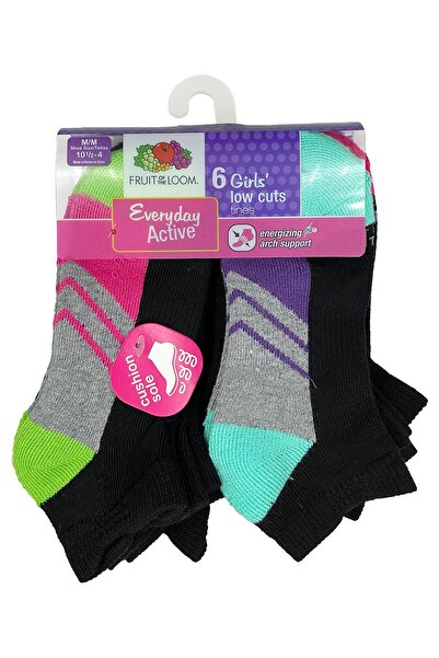 Fruit of the loom Κάλτσες για κορίτσια με χαμηλό κοψίματο, 6 τεμάχια (M)
