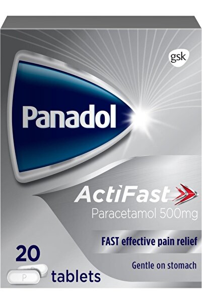 Panadol Actifast for Fast Pain Relief for Headaches, Toothaches & Period Pain, 20 Tablets