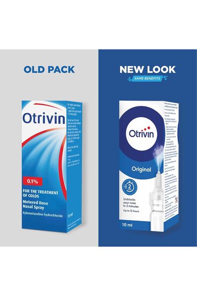 OTRIVIN 0.1% Metered Dose Nasal Congestion Relief Spray for Adults 10 ml