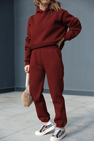 YAKAMEL طقم بدلة رياضية نسائية فاخرة بقلنسوة ناعمة