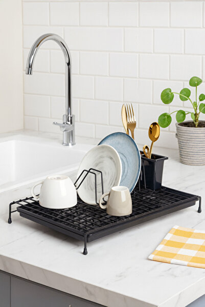 Kitchen Life Tek Katlı Sürgülü Bulaşıklık Bardak Tabak ve Çatal Kaşık Kurutma...