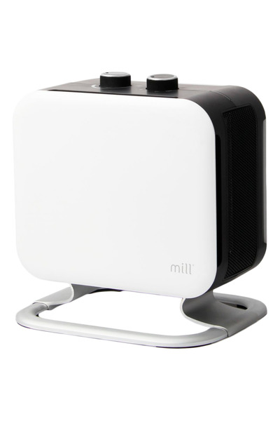 Mill Încălzitor cu ventilator de podea CUS1800MECWA, 1200/1800W, 32m2, PTC, Corp rece, Compatibilitate LOT20, Alb/negru