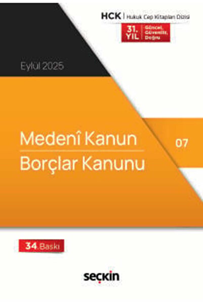 Seçkin Yayıncılık Medeni Kanun - Borçlar Kanunu (Cep Kitabı) 34. Baskı, Eylül...