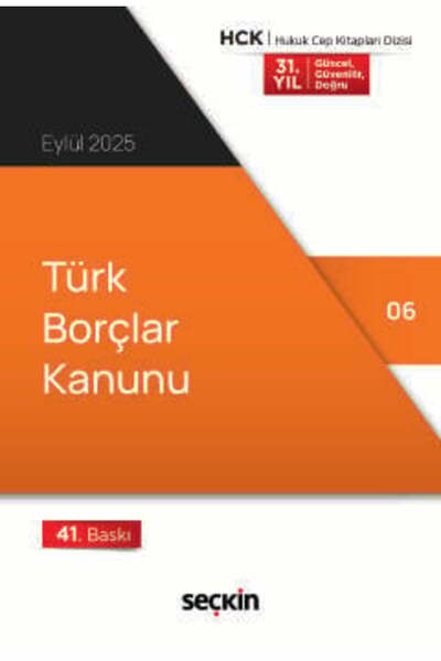 Seçkin Yayıncılık Türk Borçlar Kanunu (Cep Kitabı) 41. Baskı, Eylül 2025