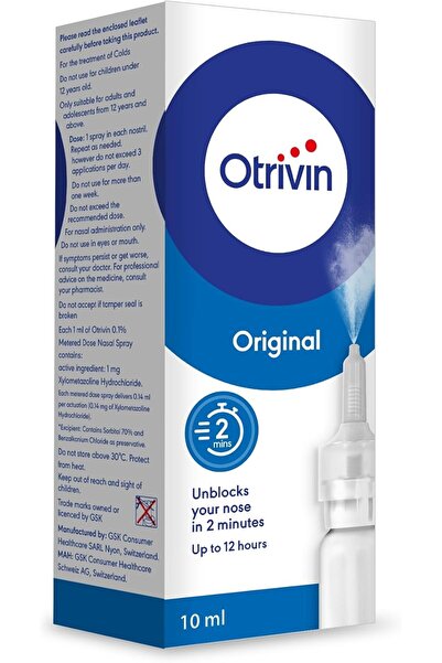 OTRIVIN بخاخ لتخفيف احتقان الأنف بجرعة 0.1% للبالغين 10 مل
