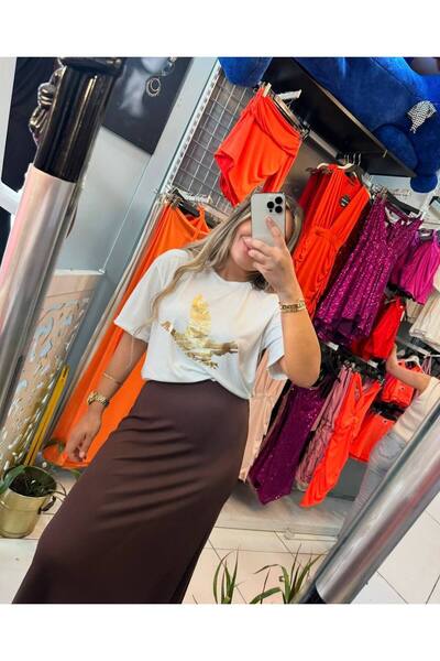 FioriModa Spruce Elastic Waist Scuba Flared Skirt