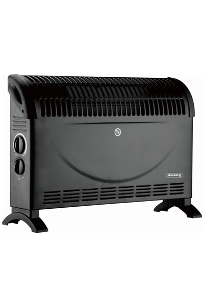 rosberg Ventiloconvector R51974AT, 2000W, 3 niveluri, Termostat, Negru