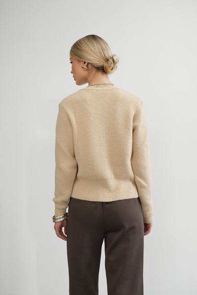 Molly Nelly Women's Pastel Color Buttoned Soft Knit Cardigan